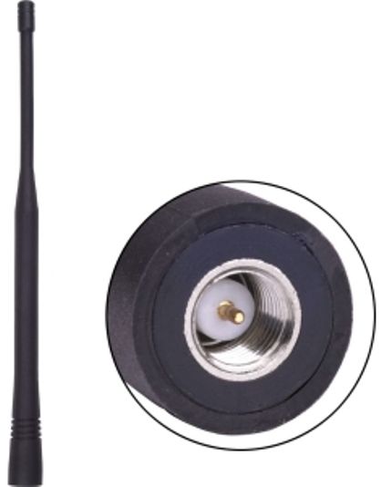 Antenex Laird EXE806SM Covered SMA/Male Tuf Duck Antenna, 1/2 Wave Type, 806-866MHz Frequency, 836MHz Center Frequency, 2.5dB Gain, Vertical Polarization, 50 ohms Nominal Impedance, 1.5:1 at Resonance Max VSWR, 50W RF Power Handling, Special SMA/Female Connector, 8