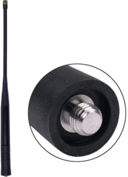 Antenex Laird EXL30MX MX Connector Tuf Duck Antenna, 30-35MHz Frequency, Tunable Center Frequency, Unity Gain, Vertical Polarization, 50 ohms Nominal Impedance, 1.5:1 at Resonance Max VSWR, 50W RF Power Handling, MX Connector, 11