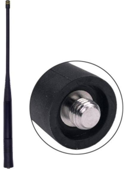 Antenex Laird EXL36MX MX Connector Tuf Duck Antenna, 36-41MHz Frequency, Tunable Center Frequency, Unity Gain, Vertical Polarization, 50 ohms Nominal Impedance, 1.5:1 at Resonance Max VSWR, 50W RF Power Handling, MX Connector, 11