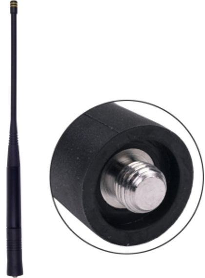 Antenex Laird EXL42MX MX Connector Tuf Duck Antenna, 42-50MHz Frequency, Tunable Center Frequency, Unity Gain, Vertical Polarization, 50 ohms Nominal Impedance, 1.5:1 at Resonance Max VSWR, 50W RF Power Handling, MX Connector, 11
