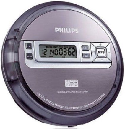 Philips EXP2550 Remanufactured MP3-CD Portable CD Player/ Walkman, MP3-CD, CD, CD-R, CD-RW, WMA Playback Media, Up to 50-hour playback based on 64 kbps WMA encoding, Digital Dynamic Bass Boost for optimized bass at any volume, Round and compact design (EXP-2550 EXP 2550)