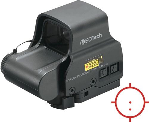 EOTech EXPS2-2 Holographic Weapon Sight (HWS), For Law Enforcement/Militar Use, Reticle is a 65MOA circle with 2 MOA aiming dot, Single transverse 123 battery to reduce sight length, Shortened base only requires at most 2 3/4 inch of rail space, Average battery life at brightness level 12 is roughly 500-600 hours, UPC 672294600268 (EXPS22 EXPS2 EXPS-22 EOEXPS22 EOEXPS2-2)