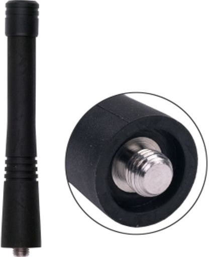 Antenex Laird EXS127MX MX Connector Tuf Duck Antenna, VHF Band, 127-136MHz Frequency, Unity Gain, Vertical Polarization, 50 ohms Nominal Impedance, 1.5:1 at Resonance Max VSWR, 50W RF Power Handling, MX Connector, 3.62-4.4