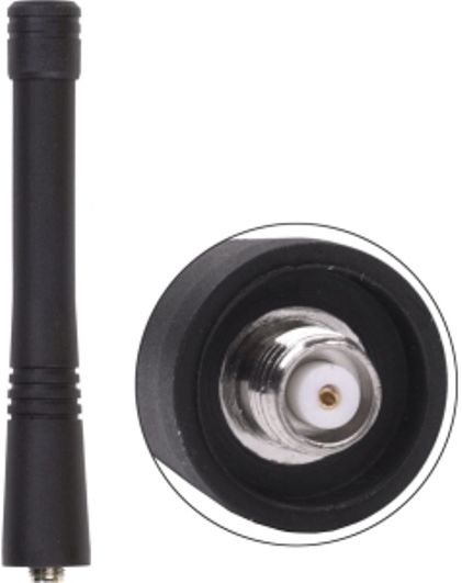 Antenex Laird EXS127SF SMA/Female Tuf Duck Antenna, VHF Band, 127-136MHz Frequency, Unity Gain, Vertical Polarization, 50 ohms Nominal Impedance, 1.5:1 at Resonance Max VSWR, 50W RF Power Handling, SMA/Female Connector, 3.62-4.4