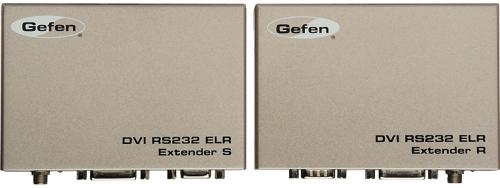 Gefen EXT-DVI-CAT5-ELR DVI RS232 ELR Extender; Supports resolutions up to 1080p and 1920 x 1200; EDID Management enables integration of different sources and display devices; Low power consumption (Green Mode) when DVI source is not detected; Maximum Pixel Clock: 165 MHz; MaximumTMDS Clock: 165 MHz; Video Input Connector (Sender): (1) DVI-I 29-pin, female (digital only); UPC 845344025735		                                   (EXTDVICAT5ELR EXT-DVI-CAT5-ELR EXT-DVI-CAT5-ELR)