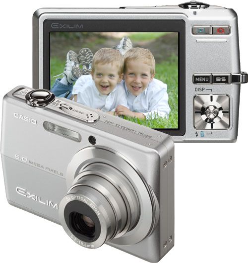 Casio EX-Z600 Exilim Silver 6 Megapixel Digital Camera, 2.7-inch TFT color LCD, 153,600 pixels; Date and time: Recorded with image data, Auto Calendar: To 2049 (EXZ600 EX Z600)