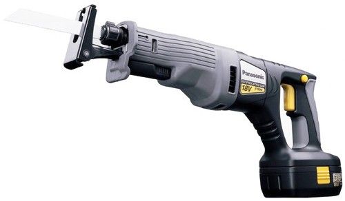 Panasonic EY3544GQK Cordless Reciprocating Saw, 18V, Powerful cutting 23mm stroke length, 0-2,700 spm, High capacity 3.5Ah Ni-MH battery, Keyless blade clamping system Allows easy blade replacement, 2-finger trigger switch, Safety switch lock lever, Electric brake, 65 min. charging system, Standard reciprocating saw blade 152mm Straight back Bi-Metal Blad, 2700 strokes per minute Speeds  (EY3544-GQK  EY3544GQ  EY3544G  EY3544  EY-3544GQK)
