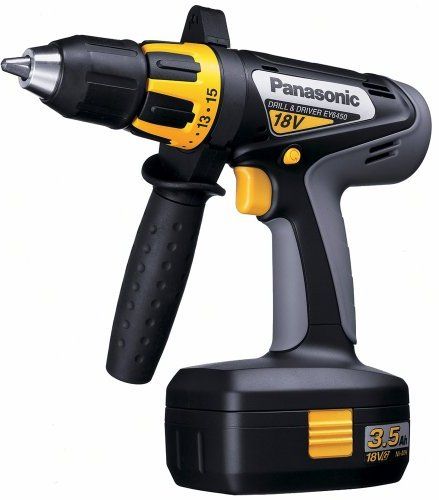 Panasonic EY6450GQKW Cordless Drill/Driver Kit , 18-Volt NiMH 1/2-Inch, High torque drilling capability, Lightweight ergonomic design, 2 speed gearbox - Low 70-430 rpm, High 240-1500 rpm, Ergonomic balanced tool body and sure grip support handle  (EY  6450GQKW     EY-6450GQKW) 