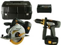 Panasonic EYC152GQW Hammer Drill and Circular Saw Combo Kit, 18 V, 13-37/64" Metal Cutter - Length, 9-15/16" Drill & Driver - Length, up to 2900 rpm Metal Cutter , 75-450 rpm Low , 250-1550 rpm High  variable Drill & Driver, Safety Switch Lock Lever, Shaft Lock Button (EYC 152GQW EYC-152GQW) 