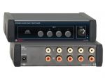 Radio Design Labs EZ-SX4 Stereo Audio Input Switcher - 4X1; Four Input Source Selection; Unbalanced Stereo Audio Inputs and Output; Inputs and Line Output on Rear-Panel RCA Jacks; Line Output Level Controlled by Front-Panel Knob; Inputs: Stereo on dual RCA jacks, > 10k ohms, -10dBV nominal, +10dBV max; Outputs: Stereo on dual RCA jacks, > 10k ohms, -10dBV nominal, +10dBV max; Level Control: Off to +12dB gain; Frequency Response: 10Hz to 20kHz (+/- 0.01dB) (EZSX4 EZ-SX4 EZ-SX4) 
