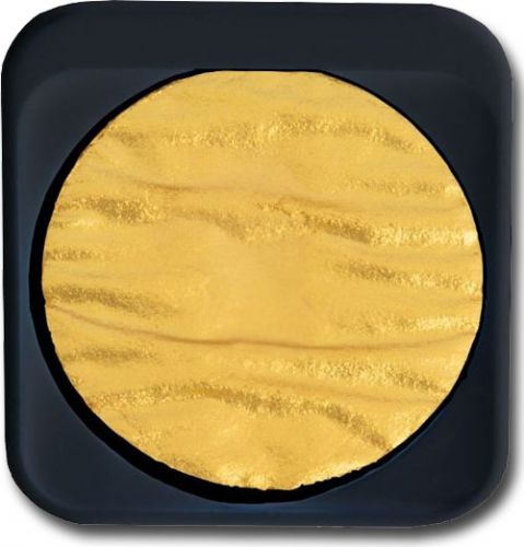Finetec F0620 Artist Mica Watercolor Pan Refill, Gold Color; Made of mica, a natural product that offers a wide variety of metallic shades; Can be dissolved with water and applied with a brush; Ideal for creating special effects and highlighting; Can be blended; Colors adhere to all absorbent surfaces such as paper, wood, gypsum, etc; Dimensions 1.5
