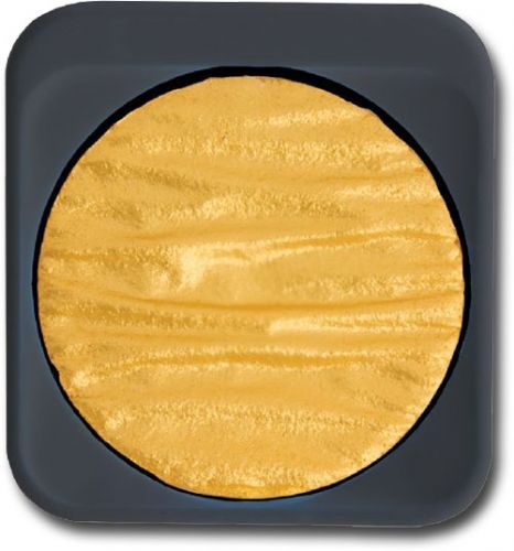 Finetec F1222 Artist Mica Watercolor Pan Refill, Pearl Gold; Made of mica, a natural product that offers a wide variety of metallic shades; Can be dissolved with water and applied with a brush; Ideal for creating special effects and highlighting; Can be blended; Colors adhere to all absorbent surfaces such as paper, wood, gypsum, etc; Dimensions 1.5