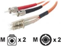Belkin F2F202L0-03M 3M Duplex MMF Network Cable, 2 LC male and 2 ST male connectors, ST 62.5 microcs core, 125 microns Cladding Diameter, 10 ft, Multimode Duplex Fiber Optic Patch Cable, Corning Glass, Superior Construction, 100% tested for quality, UPC 722868341117 (F2F02L003M F2F02L0 03M F2F02L003 F2F02L00 F2F02L0 F2F02L F2F02) 