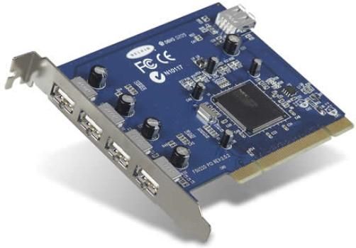 Belkin F5U220V1 Hi-Speed USB 2.0 5-Port PCI Card, Adds 5 USB 2.0 high-speed ports to your computer, Offers backward-compatibility with USB 1.1 devices, Provides data-transfer speeds of up to 480Mbps, Supports up to 127 high-speed devices and 254 full-/low-speed devices from 5 ports, Installs with Plug-and-Play ease (F5U-220V1 F5-U220V1 F5U220V F5U220 722868365397)