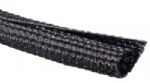 Techflex F6Q1.25BK Flexo F6 Quiet Noise Reduction Wraparound Sleeving, 1 1/4 inch, Black, Nominal Size: 1 1/4", Wall Thickness ±0.005": .04", Bulk Spool: 250', Lbs/100': 4.00, Monofilament Thickness (ASTM D-204): 0.01, Flammability Rating: UL94, Recommended Cutting: Hot Knife, Wall Thickness: 0.025, Tensile Strength - Yarn (ASTM D-2265) lbs: 7.5, Abrasion Resistance: Medium, Specific Gravity: 1.38, Moisture Absorption % (ASTM D-570): .1 - .2, Halogen Free: Yes, RoHS: Yes (F6Q125BK F6Q1.25BK) 