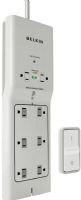 Belkin F7C01008Q Conserve Switch Surge suppressor, 8 Receptacles, AC 120 V Input Voltage, 60 Hz Frequency Required, 1 Input Connectors, Standard Surge Suppression, 1 ns Surge Response Time, 1000 Joules Surge Energy Rating, 400 V Clamping Level, 72000 A Max Spike Current, Circuit breaker Circuit Protection, 1 x power cable - integrated - 4 ft Cables Included, UPC 722868791394 (F7C01008Q F7C-01008Q F7C 01008Q F7C01008-Q F7C01008 Q) 