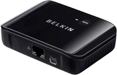 Belkin F7D4555 Universal Wireless HDTV Adapter, Works with all Internet-ready HDTVs, Wireless streaming, User-selectable Dual-Band 2.4GHz and 5GHz, Ideal for HD video streaming, 1 Ethernet port 1 USB port (for power), Better signal than USB dongles for HD video streaming, UPC 722868840429 (F7-D4555 F7D-4555 F7D 4555)