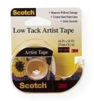 Scotch FA2020 Low Tack Artist Tape; These tapes yield hard paint lines because they bond firmly, yet remove easily leaving no residue behind; Designed specifically for stretching to create curved edges; 10-yard rolls; Shipping Weight 0.09 lb; Shipping Dimensions 3.88 x 0.79 x 3.66 in; UPC 051131936102 (SCOTCHFA2020 SCOTCH-FA2020 SCOTCH/FA2020 ARTWORK) 