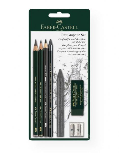 Faber-Castell 112997 PITT Graphite Master Set; Faber-Castell's PITT Graphite Master Set provides all creative artists with an extensive range of pencils and crayons in different grades of hardness for sketching, graphic design and shading work; EAN 4005401129974 (FABERCASTELL112997 FABER-CASTELL-112997 FABER-CASTELL-PITT-112997 DRAWING SKETCHING)