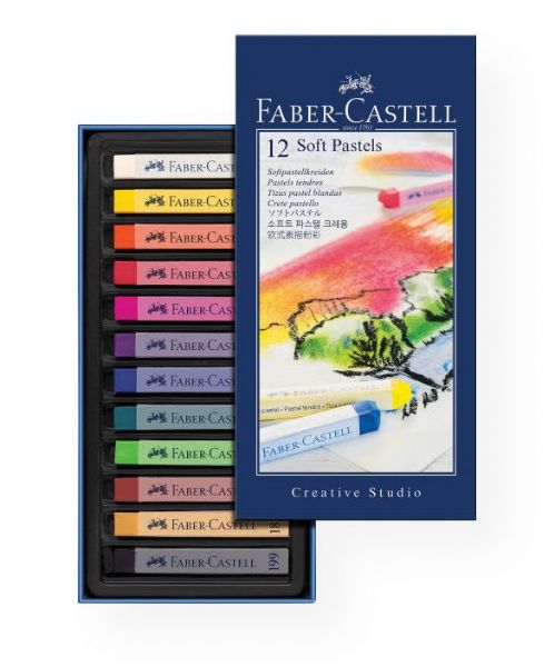 Faber-Castell FC128312 Full-Length Soft Pastel 12-Color Set; Soft pastel crayons have extremely intense colors, a silky smooth flow of color, and are very easy to mix and blend; The brilliant, vivid results achieved make them ideal for amateur artists, school art lessons and creative handicraft enthusiasts; 12-Color Set; Shipping Weight 0.37 lb; Shipping Dimensions 3.54 x 7.09 x 0.79 in; EAN 4005401283126 (FABERCASTELLFC128312 FABERCASTELL-FC128312 ARTWORK)