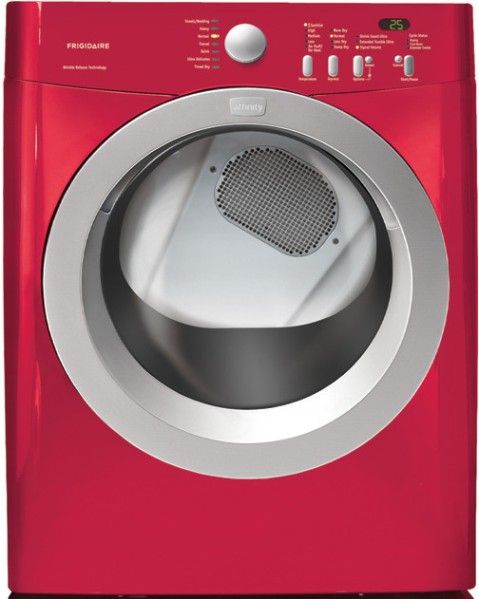 Frigidaire FAQG7017KR Affinity Series Electric Dryer with 7.0 cu. ft. Capacity, 7 Cycle Count, 5 Buttons Dryness Level Selections, Push to Start Safety Start, Chime On/Off End of Cycle Type, Drum Light, Control Lock, Precision Moisture Sensor, 120V/60Hz/15 Amps Voltage Rating, 5.0 kW Connected Load (kW Rating) at 240 Volts, 24 Amps at 240 Volts, Black Color, Moisture Sensor, Express-Select Controls and NSF Certified, Red Color (FAQG-7017KR FAQG 7017KR FAQG7017-KR FAQG7017 KR)