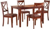 Mira FATTO-DINING-TABLE-4-CHAIRS Fatto Dining Table with 4 Back Chairs, 5 Piece Dining Room Set Rectangle Leg Table plus 4 X Back Chairs All In One Box, UPC 783959008975 (FATTODININGTABLE4CHAIRS) 