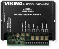 Viking Electronics  FAXJ-1000 Phone Fax Switch; Black; Four ports allow any four analog devices to share a single line; Routes calls via CNG tone, distinctive ringing, touch tones sent by calling device or manually; Provides realistic ring-back tones while re ringing selected device; Transfer from one port to another as often as may be required during the same call; UPC 615687222951 (FAXJ-1000 FAXJ1000 FAXJ-1000VIKINGELECTRONICS FAXJ1000VIKINGELECTRONICS FAXJ-1000FAXSWITCH FAXJ1000-FAXSWITCH) 