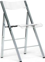 Wholesale Interiors FAY-506-CLEAR Set of Two Macbeth Acrylic Foldable Accent Chair, Ergonomically sculpted back, Rubber feet to prevent scratching wood floors, Foldable for easy storage (FAY506CLEAR FAY-506-CLEAR FAY 506 CLEAR) 