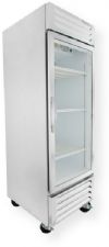 Beverage Air FB23-1G Glass Door Bottom Mounted Reach-In Freezer, Stainless Steel, 23 cu.ft. capacity, 1/2 Horsepower, 60" Depth With Door Open 90°, Three (3) heavy duty epoxy coated wire shelves per section standard, Four (4) shelf clips included per shelf (field installed), Shelves are adjustable in1/2" increments, Incandescent interior lighting (FB231G FB23 1G FB-23-1G FB23-1-G) 