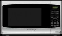Franklin Chef FC100W Mid-sized Contertop Microwave, Arctic White, 1.0 cubic ft. capacity, 900 watts of total cooking power, 10 variable power levels, 6 electronic controls for one-touch cooking, Rotating glass turntable, Digital display, Child-safety lock, Programmable defrost setting, Dimensions 19.09 x 13.89 x 11.30, Weight 29.60 lbs, UPC 858445003106 (FC-100W FC 100W FC100) 