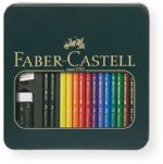Faber-Castell FC110040 PolyChromos 16 Piece Mixed Media Kit; Polychromos colored pencils contain high quality pigments with buttery smooth color laydown; Easily blendable for layered effects, highlights, and transitions; Thick 3.8mm leads; Polychromos colored pencil set in metal Tin; UPC 400540110045 (FC110040 FC-110040 POLYCHROMOSFC110040 FABERCASTELLFC110040 FABER-CASTELL-FC110040 FABER-CASTELLFC110040) 