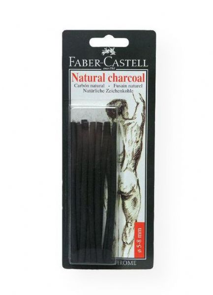 Faber-Castell FC129298 Natural Willow Charcoal Stick 12-Pack; Natural willow charcoal sticks have a slightly bluish color and can be wiped at will; 5-8mm, 12-pack; Shipping Weight 0.25 lb; Shipping Dimensions 9.25 x 3.5 x 0.63 in; UPC 400540128298 (FABERCASTELLFC129298 FABERCASTELL-FC129298 FABERCASTELL/FC129298 ARTWORK)