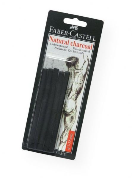Faber-Castell FC129398 Natural Willow Charcoal Stick 6-Pack; Natural willow charcoal sticks have a slightly bluish color and can be wiped at will; 7-12mm, 6-pack; Shipping Weight 0.25 lb; Shipping Dimensions 9.25 x 3.5 x 0.63 in; UPC 400540128398 (FABERCASTELLFC129398 FABERCASTELL-FC129398 FABERCASTELL/FC129398 ARTWORK)