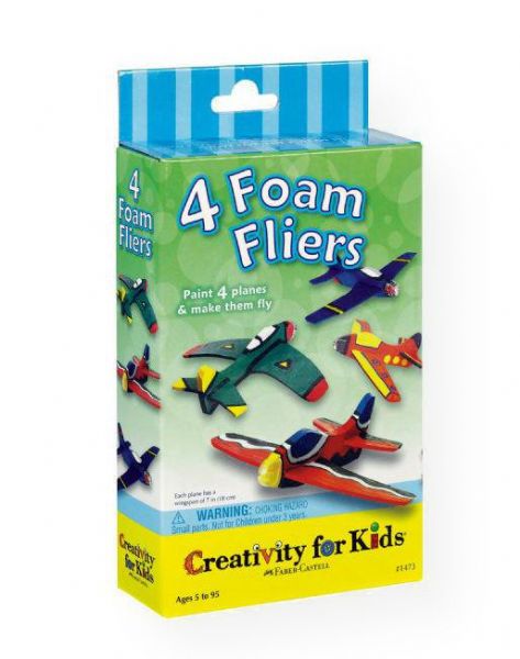 Creativity for Kids FC1473 Foam Fliers Mini Kit; Kit includes four foam fliers; Simply paint, dry and let fly!; Ages 5+; Shipping Weight 0.2 lb; Shipping Dimensions 5.00 x 2.00 x 8.5 in; UPC 092633147306 (CREATIVITYFORKIDSFC1473 CREATIVITYFORKIDS-FC1473 CREATIVITYFORKIDS/FC1473 TOYS ART)