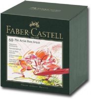 Faber Castell FC167150 PITT, 60-Piece Artist Pen Box Set; Combines modern brush nibs with traditional India ink; Rich, deep blacks and vibrant colors are odorless, permanent, waterproof, and lightfast; Dimensions 4" x 6" x 6"; Weight 2.17 Lbs; UPC 4005401671503 (FABERCASTELLFC167150 FABERCASTELL FC167150 FABER CASTELL FC 167150 FABERCASTELL-FC167150 FABER-CASTELL FC-167150) 