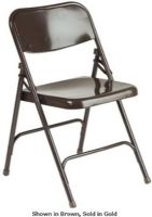 Office Star FC23-10 Metal Folding Chairs, All metal tubular frame, Double hinged, 15.5" W x 16" D Seat Size, 18" W x 8.25" H Back Size, Gold Color (FC2310 FC23 10 FC23) 