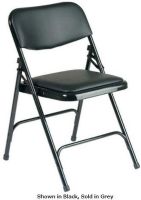Office Star FC24V-2 Metal Folding Chair with Vinyl Padding, All metal tubular frame, Double hinged, 15.5" W x 16" D x 1" Thick Seat Size, 18" H x 8.25" W x .75" Thick Back Size, Grey Color, Set of 4 (FC24V 2 FC24V2) 
