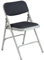 Office Star FC25F-2 Metal Folding Chair with Fabric Padding, All metal tubular frame, Double hinged, 15.5" W x 16" D x 1.25" Thick Seat Size, 18" H x 8.25" W x 1" Thick Back Size, Blue Frabric with Grey Frame (FC25F 2 FC25F2 FC25F) 