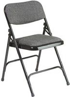 Office Star FC25F-3 Metal Folding Chair with Fabric Padding, All metal tubular frame, Double hinged, 15.5" W x 16" D x 1.25" Thick Seat Size, 18" H x 8.25" W x 1" Thick Back Size, Black Frabric with Black Frame (FC25F 3 FC25F3 FC25F) 