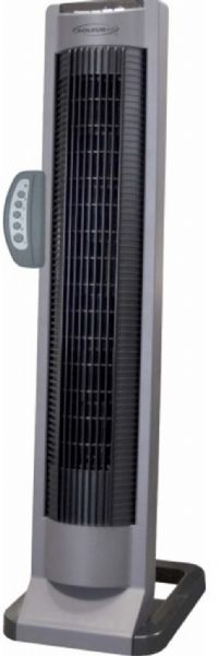 Soleus Air FC3-35R-12 Tower Fan 35-Inch with Remote Control, 3 Speed Settings, 3 Wind Modes, 7.5 Hour Auto-off Timer, Oscillation, LED Display Panel, Oscillating Fan Cage, Remote Storage, Whisper Quiet Operation, Contemporary Design, Voltage Rating 115V, 60Hz, Power Consumption 40W, Unit Size 9.25 in. (W) x 11.25 in. (D) x 34.375 in. (H), Unit Weight 8.375 lbs (FC335R12 FC335R-12 FC3-35R12)