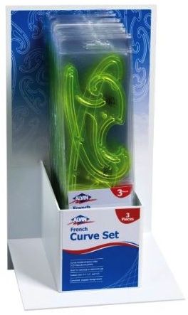 Alvin FC33D Three Piece French Curve Sets Display; Contents 18 pieces of FC33; Size 9