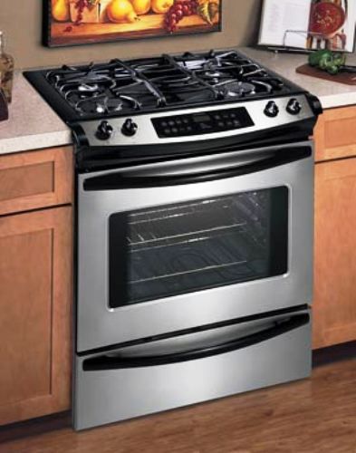 Frigidaire FCS366EC Slide-in Dual Fuel Range, Stainless Steel, EasySet 350 Electronic Oven Control, Full-Surface, 3-Piece Cast Iron Grates & Caps with Matte Finish, 4.2 Cu. Ft. Electric Self-Cleaning Oven with Auto-Latch Safety Lock, Smudge-Resistant EasyCare Genuine Stainless Steel (FCS-366EC FCS366 FCS366E)
