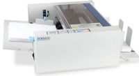 Formax FD 4170 Cut Sheet Burster; 5-level speed adjustment: 42, 64, 89, 114, 140 sheets per minute; 4-digit LCD Counter; Feed tray capacity of up to 400 sheets; Three-tire, top-loading feed system; Accommodates a wide range of paper stock, up to 110# index (175gsm); Paper sizes up to 11” x 17”; Adjustable side guides for different form widths; Last job memory; Pre-programmed cut settings for 11”, 14”, 17” paper; Weight 56 lbs (FD4170 FD 4170) 
