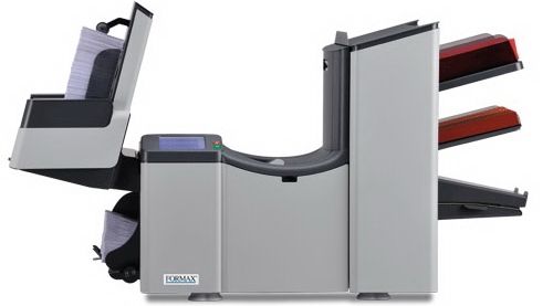 Formax FD 6304-Special 3 Folder Inserter with two standard feeders and one special feeder; Two standard feeders; One special feeder; Full-color touchscreen control panel; High-Capacity Vertical Stacker holds up to 500 finished envelopes; AutoSetTM one-touch setup; Fully automatic adjustments; Processes up to 3,600 pieces per hour, and up to 40,000 pieces per month; 25 programmable fold applications; Weight 165 Lbs (FD6304Special3 FD 6304-Special 3)