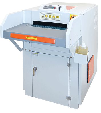 Formax FD 8804SC Industrial Conveyor Shredder; Belt-Feed Industrial Shredding System: Designed to shred entire files, stacks of computer forms, cardboard, tapes, ribbons, CDs and magnetic disks; LED Control Panel: Integrated digital load indicator and sensors; Front Waste Bin Access; Waste Bin Full Sensor; Thermal Overload Protection; EvenFlow Automatic Internal Oiling System; Weight 727 Lbs (FD8804SC FD 8804SC)