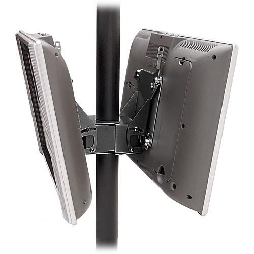 Chief FDP-4100B Dual Display 4000 Series Pole Mount Q2 Mounting System, Black; Depth from Pole 1 7/8