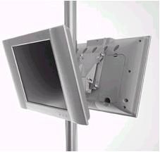 Chief FDP-4100S Dual Display 4000 Series Pole Mount Q2 Mounting System, Silver; Depth from Pole 1 7/8