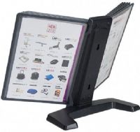 Aidata FDS005L Flip & Find Basic Display, Also called FDS005L-10, Modular design easily adds more capacity, Display panel holder with sturdy slip-proof weighted base, Includes 10 pockets with 10 index tabs, Display up to 20 pages frequent reference information, Display panels tilt 25º providing viewing comforts, Simple assembly required (FDS005L10 FDS005L 10 FDS005 FDS-005) 