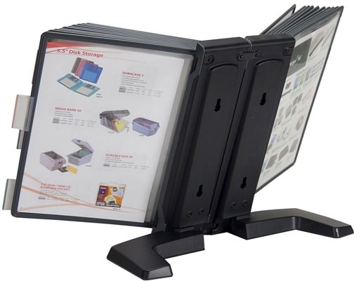 Aidata FDS005L-20 Flip & Find Basic Display, Modular design easily adds more capacity, Display panel holder with sturdy slip-proof weighted base, Includes 20 pockets with 20 index tabs, Display up to 40 pages frequent reference information, Display panels tilt 25 providing viewing comforts, Simple assembly required, EAN 4711234109686 (FDS005L20 FDS005L 20 FDS005 FDS-005) 