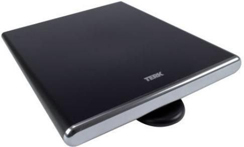Terk FDTV1A Flat Digital Omni Directional Amplified Indoor Antenna, Plate Form Factor, UHF, VHF / 174 - 216 MHz, 470 -698 MHz Wave Band, 75 Ohm Impedance (FDTV1A FDT-V1A FDT V1A)